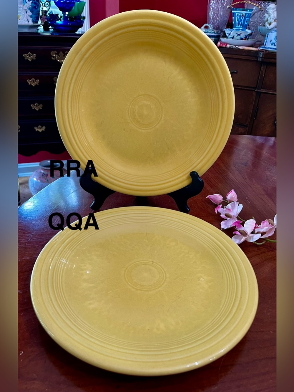 Lot of 2 Homer Laughlin Fiesta Retired Yellow Dinner Plates Post-86, QQA & RRA